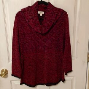 Like new Style & Co red and black cowl neck sweater